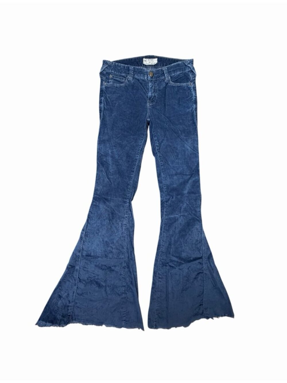 Free People Blue Corduroy Extreme Bell Bottom Flare Pants Women’s 27 Boho